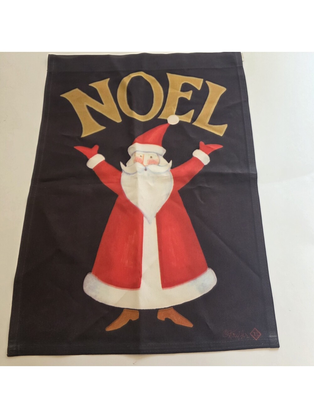 Outdoor House Flag HAPPY SANTA CLAUS Hands Up NOEL Merry Christmas